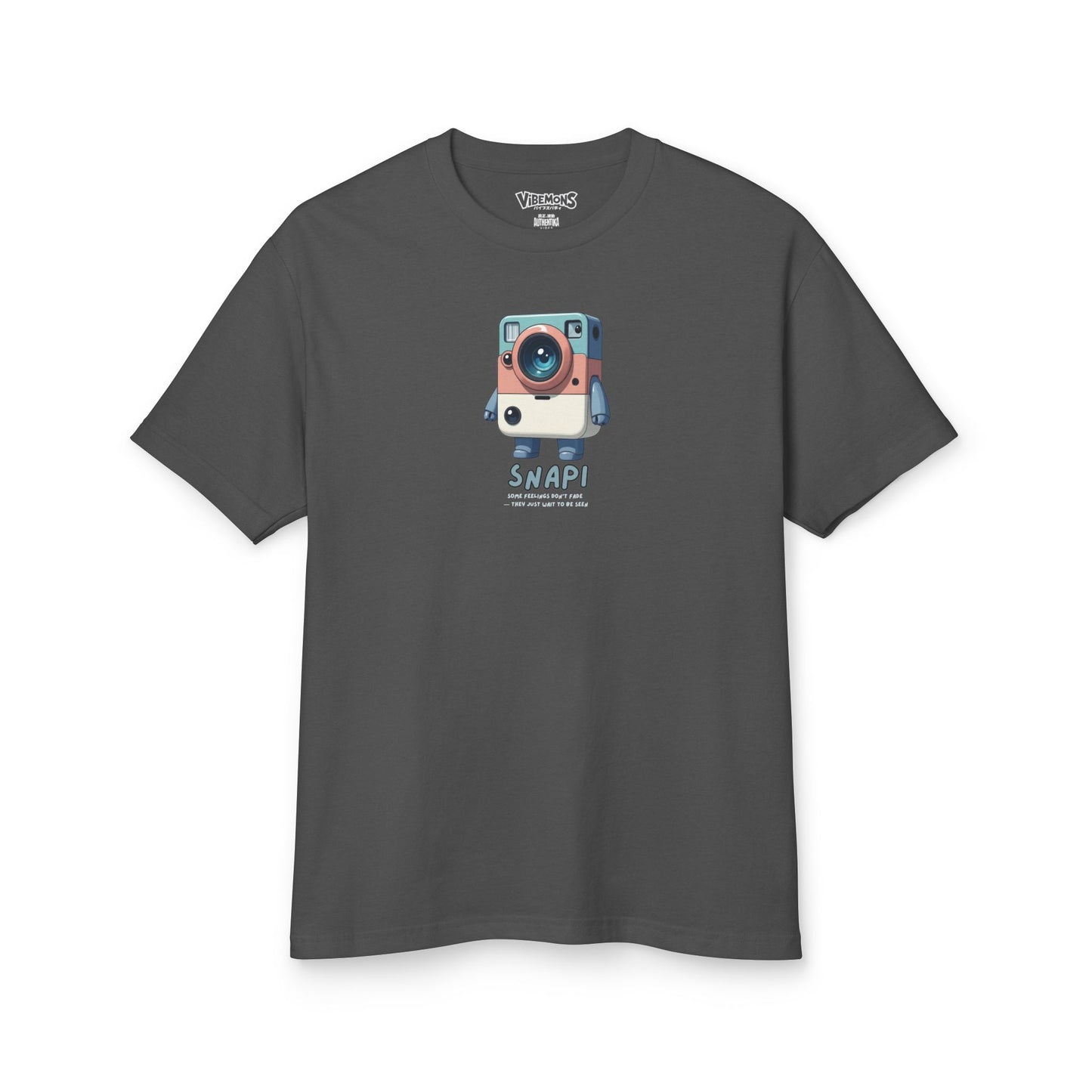 Snapi – Oversized Fade Black Nostalgia Camera Tee