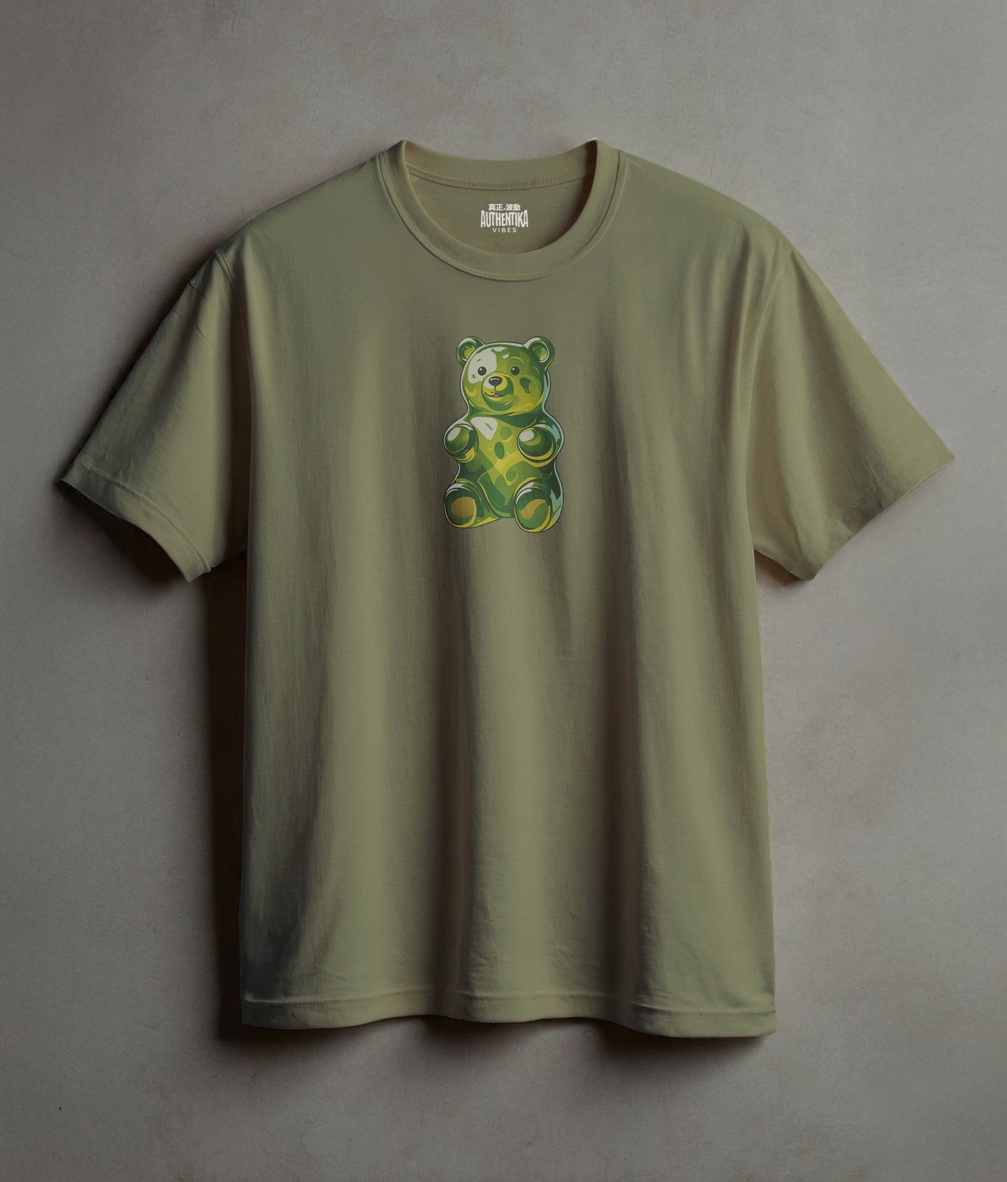 Quiet Joy – Green Gummy Bear Tee for Soft Rebels & Sweet Souls