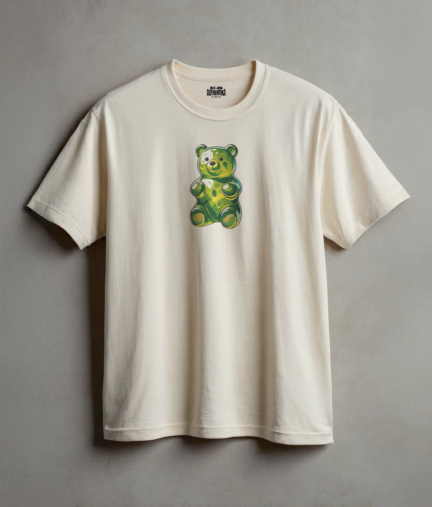 Quiet Joy – Green Gummy Bear Tee for Soft Rebels & Sweet Souls