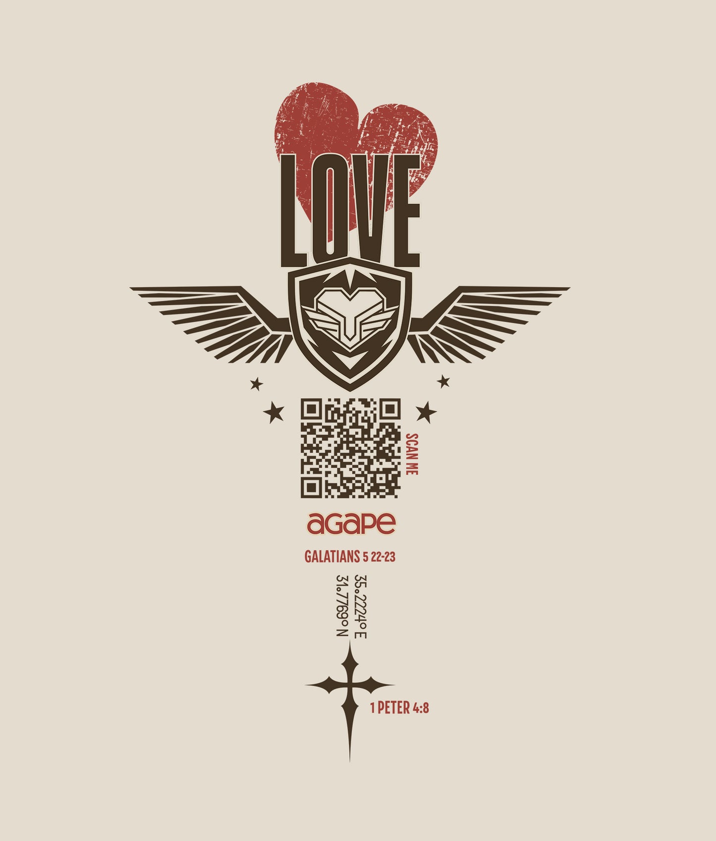 LOVE – Agape, The Strongest Weapon, Heavyweight Cotton Tee